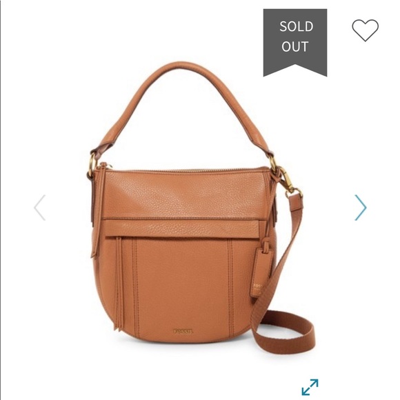 Fossil Molly Small Leather Hobo In Saddle Brown!